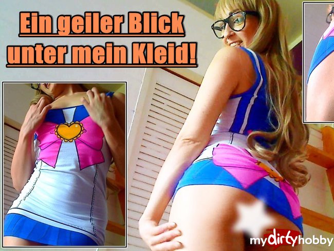 Ein geiler Blick unter mein Kleid