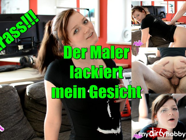 KRASS! Der Maler lackiert mein Gesicht mit Sperma