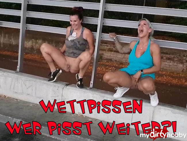 Wettpissen mit FitXXXSandy!  Wer pisst weiter?!